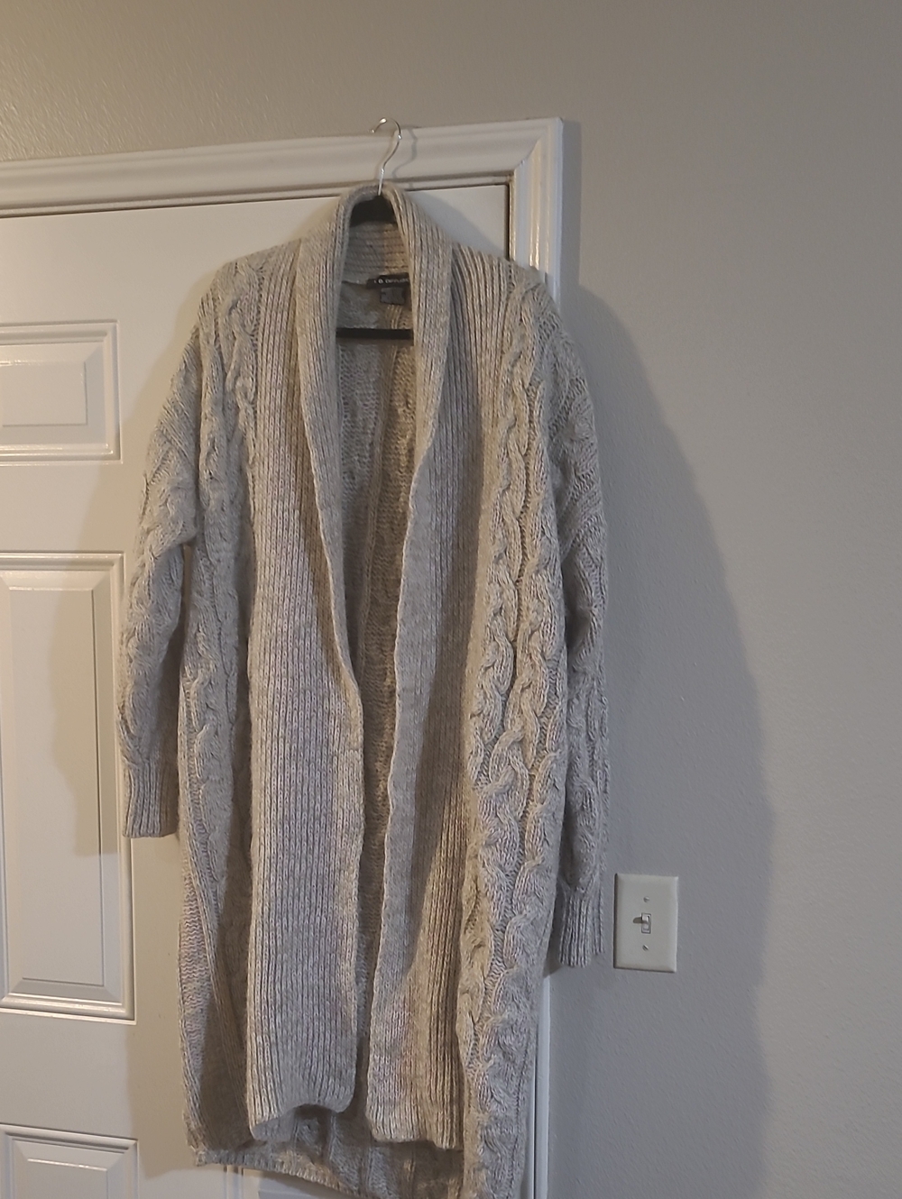 I.B.DIFFUSION vintage heavy long wool Blend cardigan Sz Large